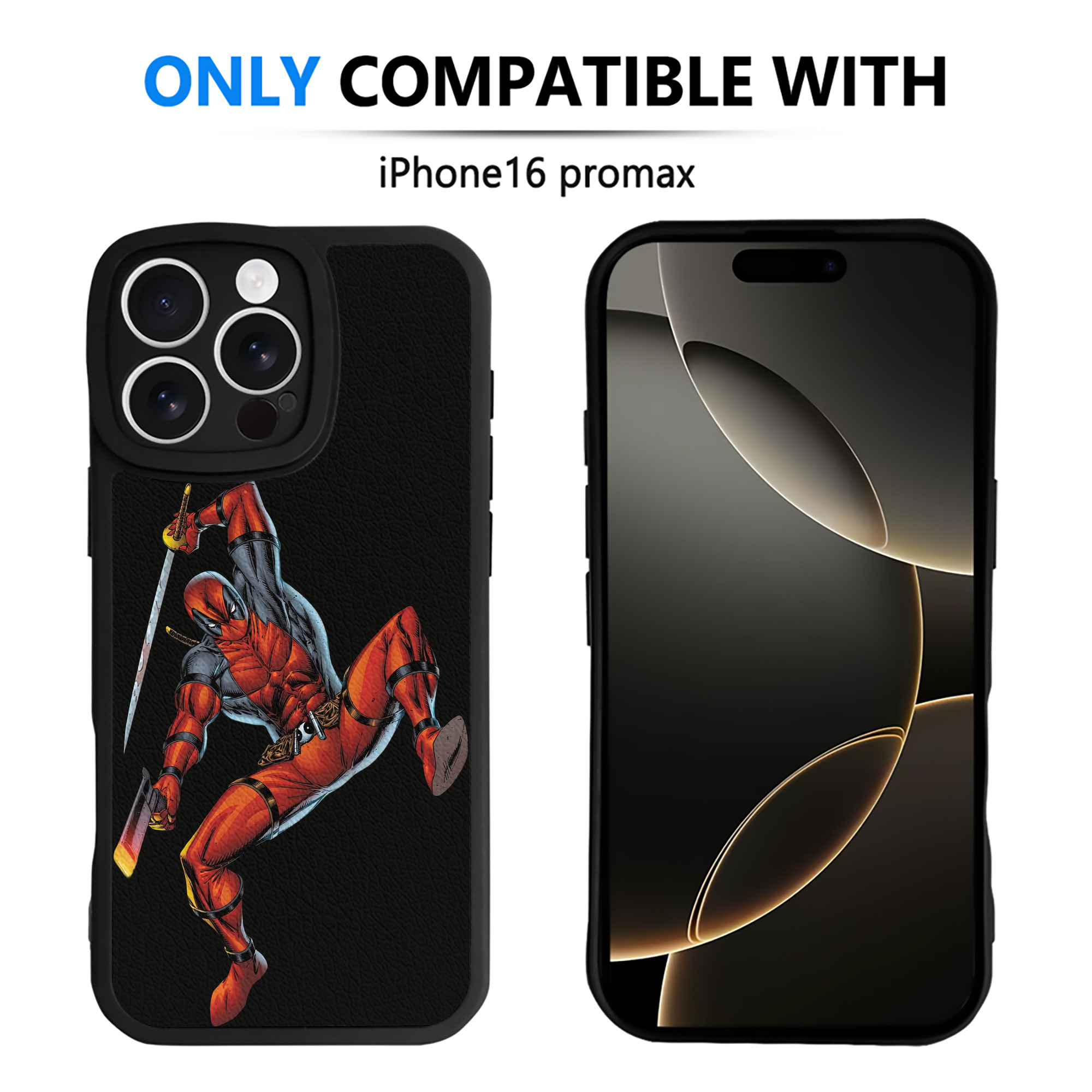 （画像用） Deadpool デッドプール 【iPhone 16シリーズ対応】シリコンスマホケース（レザー調） 材質：シリコン